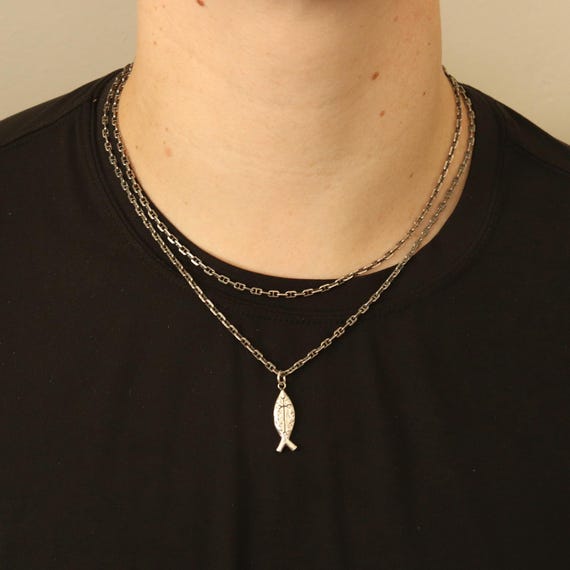 Oxidized Anchor Chain 2.8mm, Sterling Silver Chain, Men's Chain
