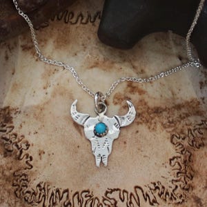 Mandan Small Buffalo Pendant, Southwest Jewelry, Buffalo Skull, Buffalo, Solid Sterling Silver, Handmade, Visible Faith Jewelry