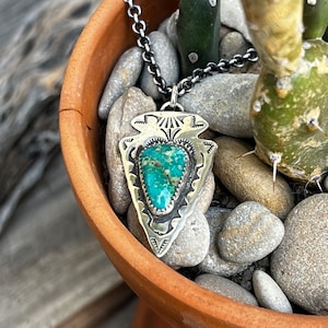 Tonkawa Arrowhead Pendant, Arrowhead Necklace, Sterling Silver, Handmade, Visible Faith Jewelry