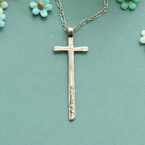 Always Cross Necklace, Sterling Silver Jewelry, Christian, Handmade, Cross, Solid Silver Cross Necklace, Visible Faith Jewelry