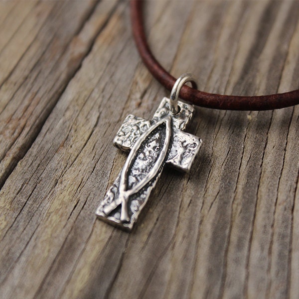 One He Loves Pendant, Visible Faith, Sterling Silver Jewelry, Christian, Handmade, Cross