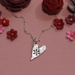 Joy Filled Necklace, Visible Faith, Sterling Silver Jewelry, Christian, Handmade, Heart