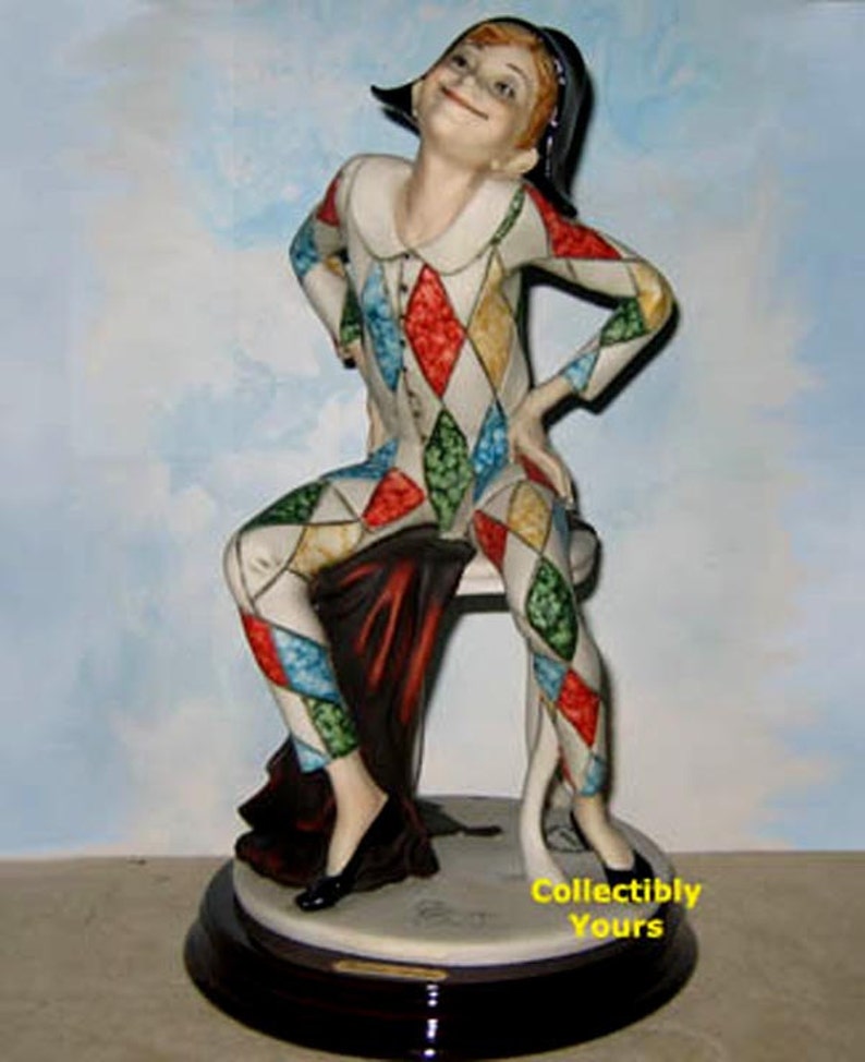 New Giuseppe Armani HARLEQUIN Jester Figurine 490C 1994 Etsy
