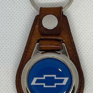 Tan Leather Keychain High-Quality for your Chevy