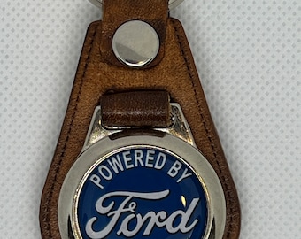 Leather Retro hand crafted old school keychain ford