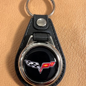 C6 CORVETTE KEYCHAIN black key tag