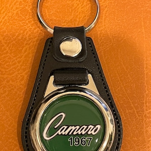 1967 Camaro black leather keychain