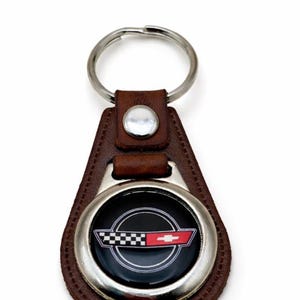 Llavero retro de cuero hecho a mano de estilo clásico para C4