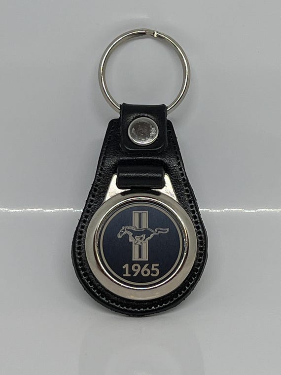 Engraved 1965 Ford Mustang Keychain in Faux Leather New Zealand