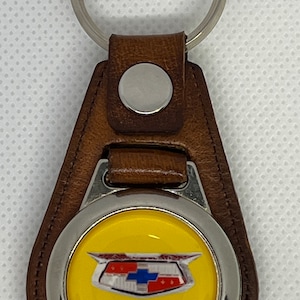 Yellow 1957 Leather Keychain High-Quality for your car or truck