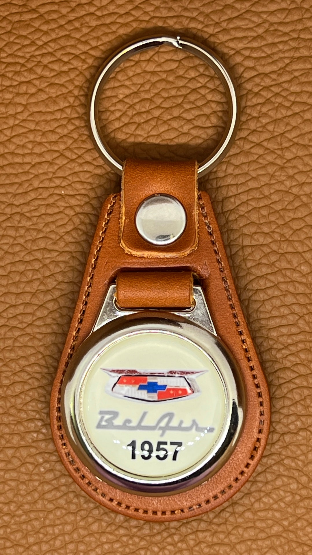 Leather Keychain Classic Tan for 1957 Belair - Etsy