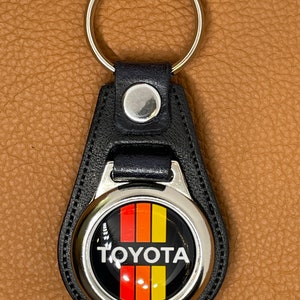 Black premium Leather keychain for RETRO TOYOTA