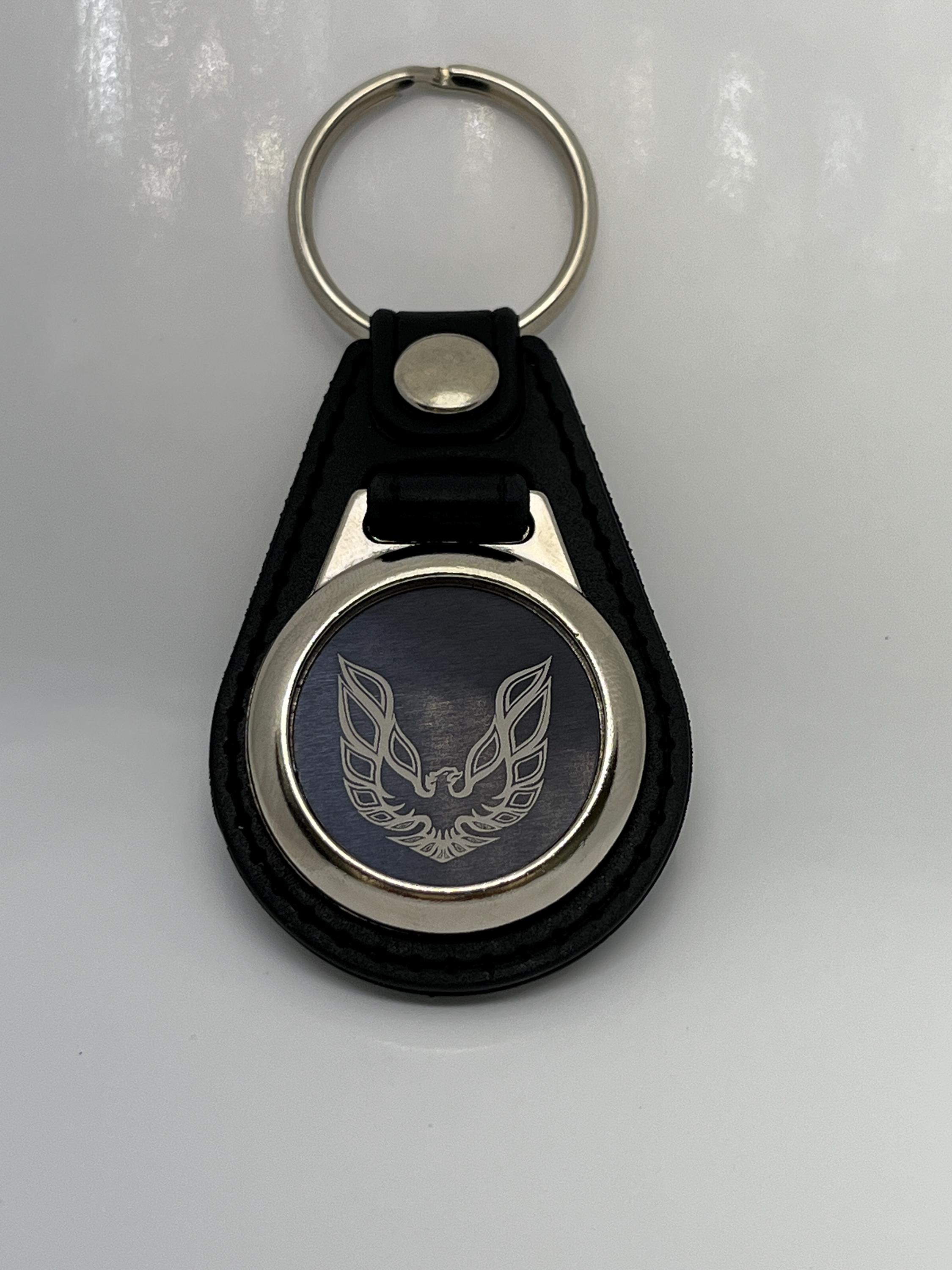 Max Performance Gold Leather Keychain - Pontiac Firebird Trans Am Logo Fob