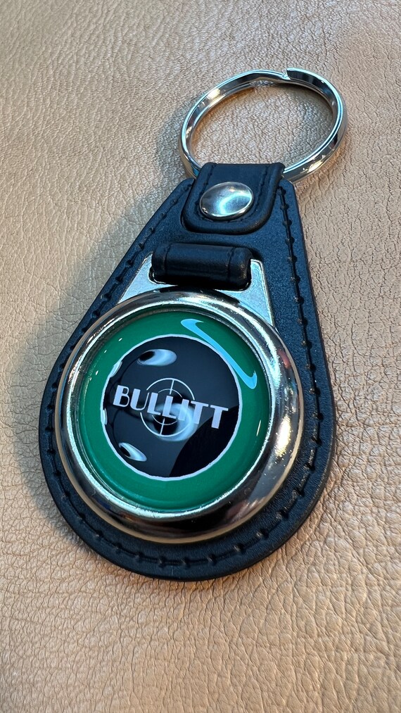 MUSTANG BULLITT KEYCHAIN Black Green Silver Trim Etsy
