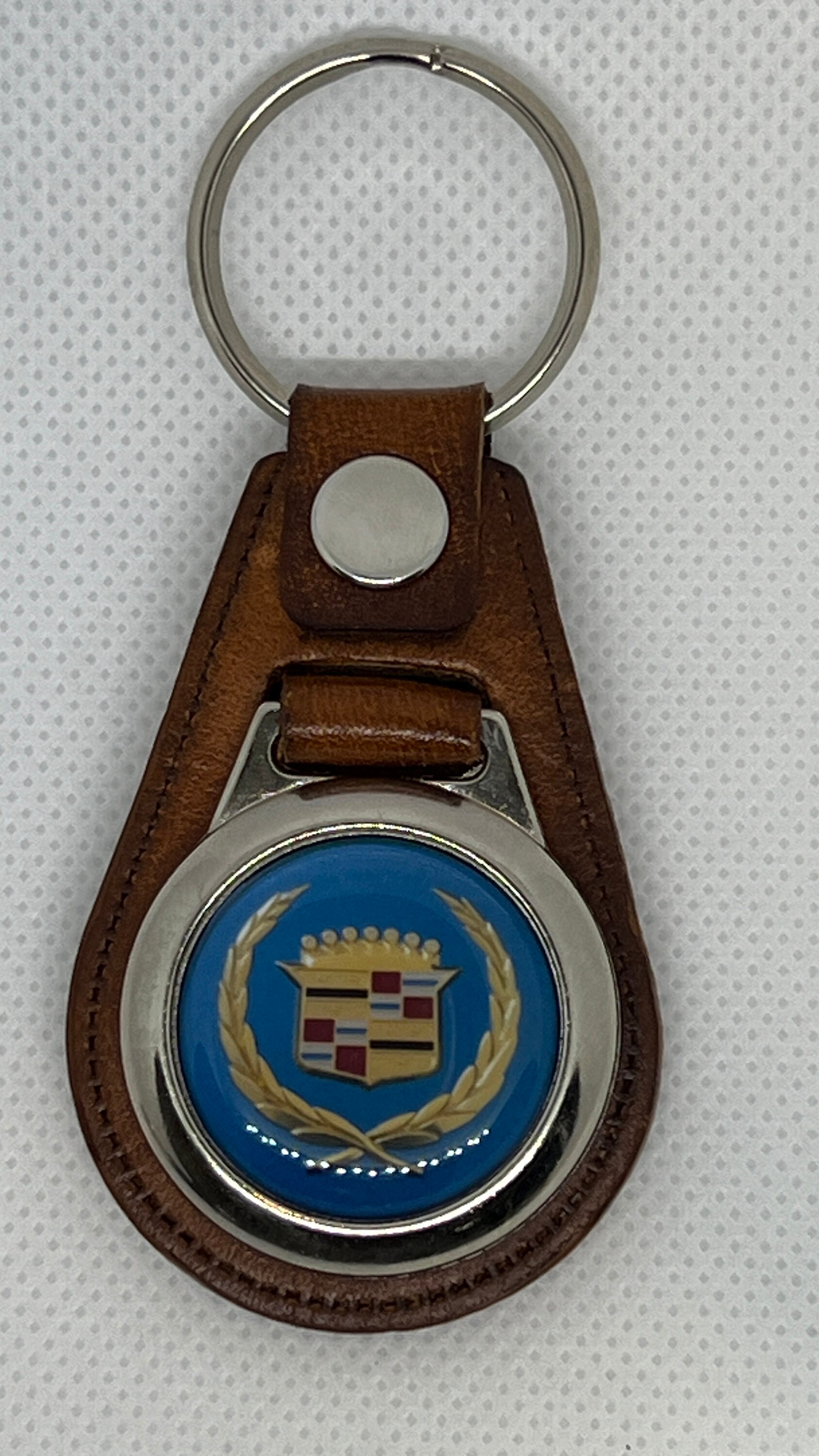 CADILLAC Leather Keychain High quality Tan Etsy