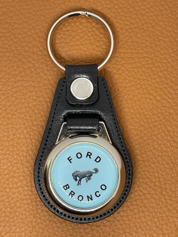 Sky Blue Bronco Keychain Black Fine Leather - Etsy