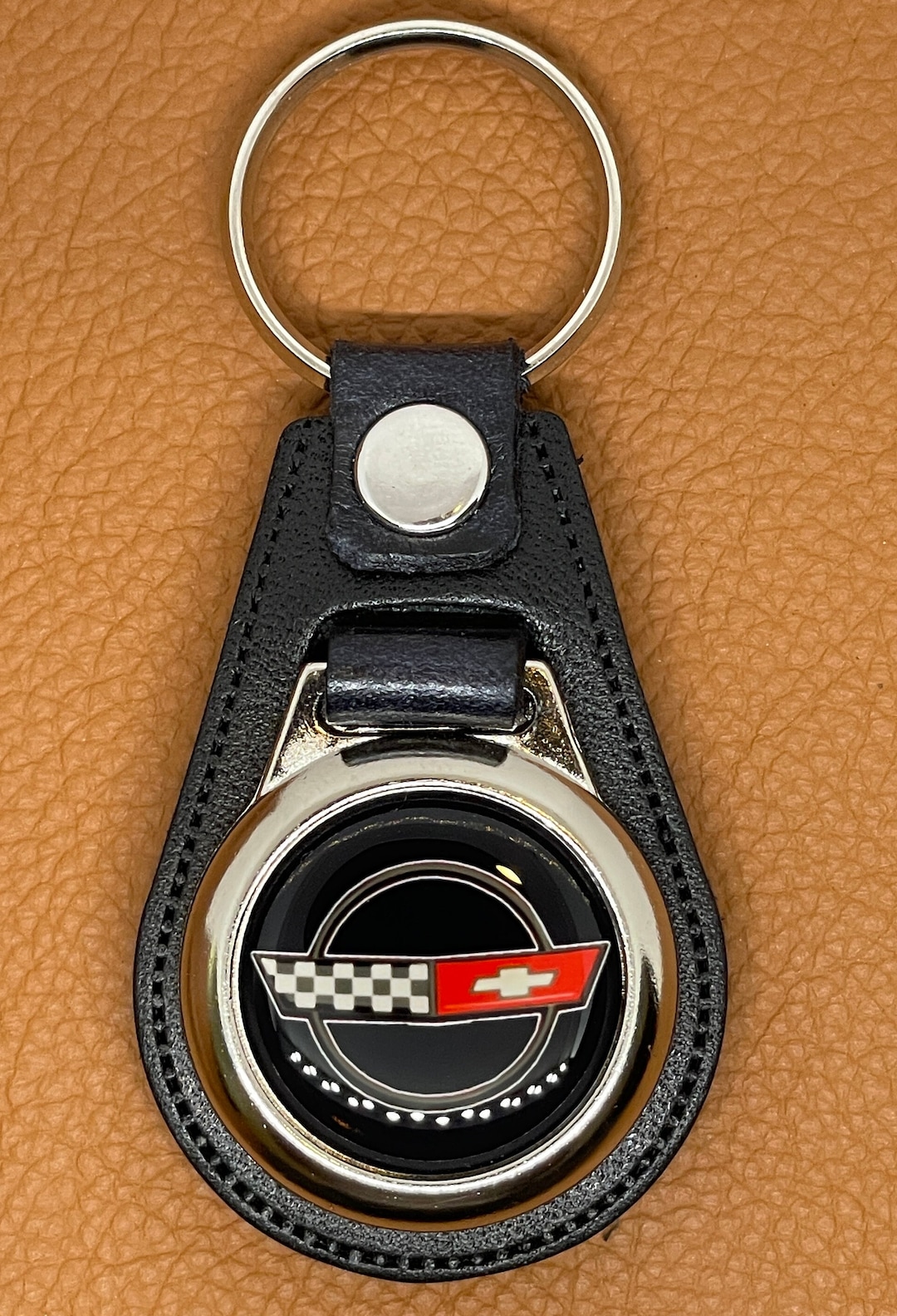 Black Leather Keychain for C4 CORVETTE - Etsy