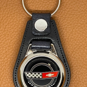 Porte-clés en cuir noir pour C4 CORVETTE