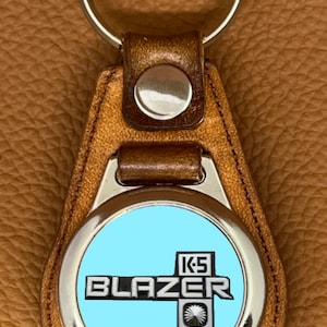 TAN Leather K5 BLAZER keychain for your blue truck.