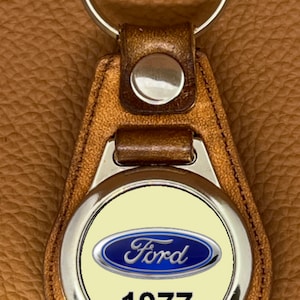 1977 Leather premium keychain for your Ford truck