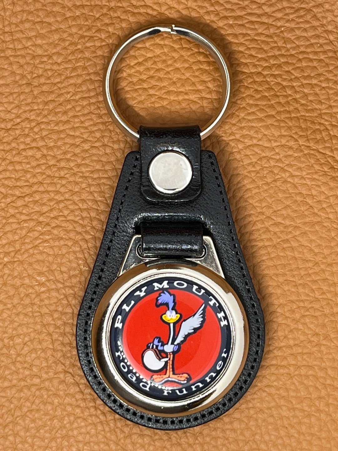 Road Rippers Keychains ROAD RUNNER Black Leather Keychain High-quality Red - Etsy