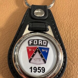 1959 FORD keychain fob red white and blue