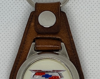 Tan 1955 BELAIR Leather Keychain High-Quality