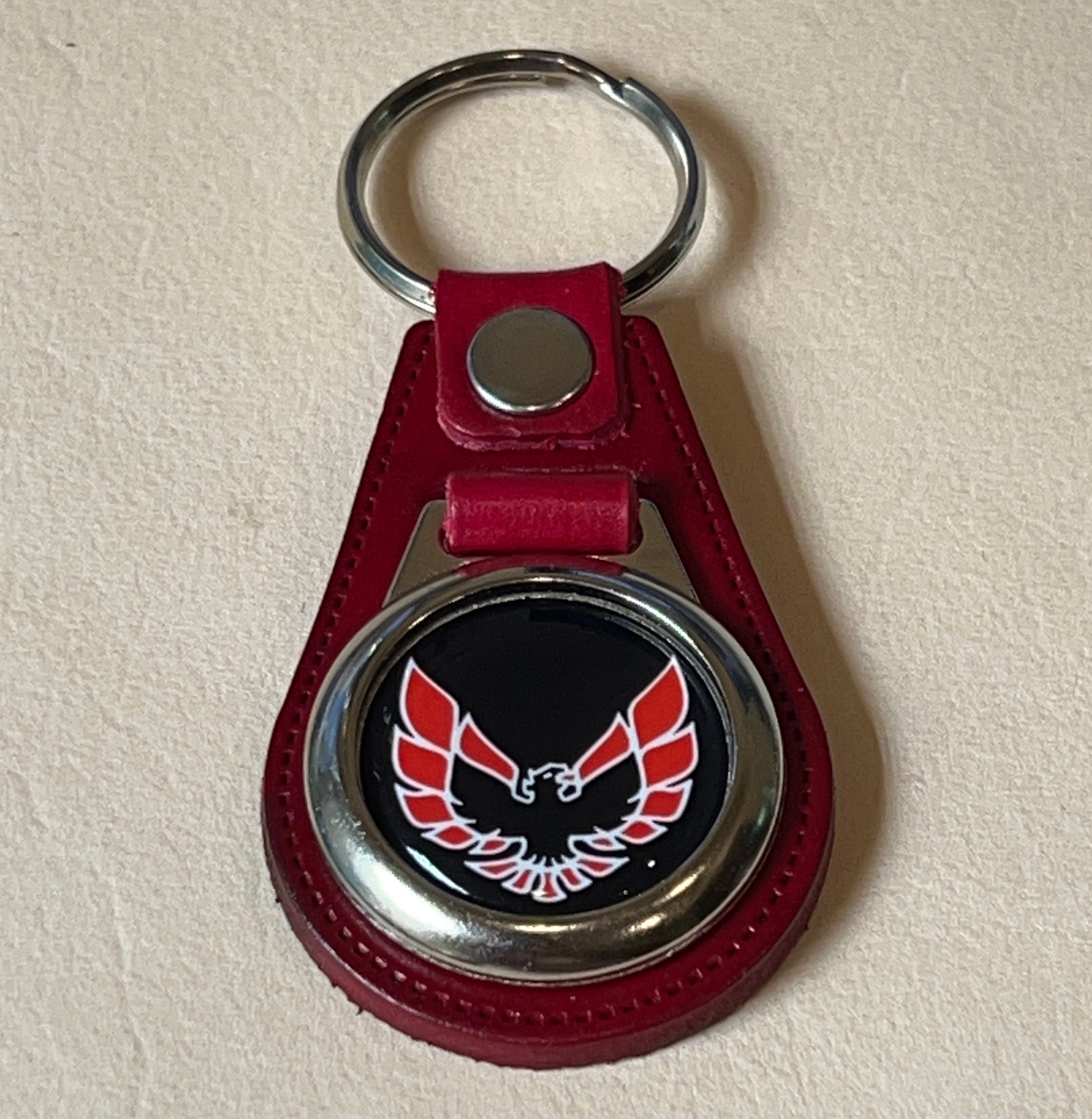 FIREBIRD RED fine leather keychain