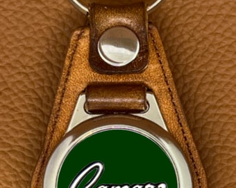 Tan Leather Keychain High-Quality for your green 1967 Camaro