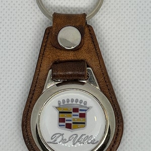 Leather Retro hand crafted old school keychain for DEVILLE