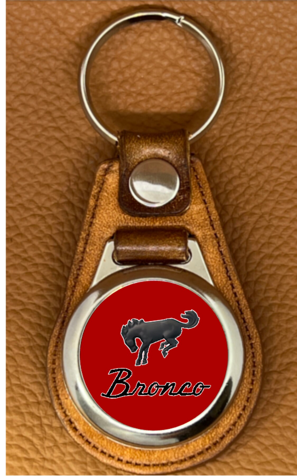 Leather Keychain High-quality for Bronco Red Canada