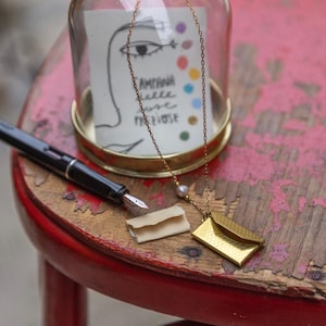 Collana lettera, ciondolo messaggio, messaggio segreto, collana felice