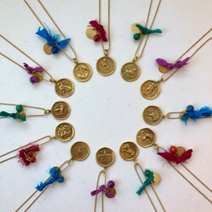 Naszyjnik zodiaku, mosiężna zawieszka ze znakami zodiaku, zawieszka urodzinowa