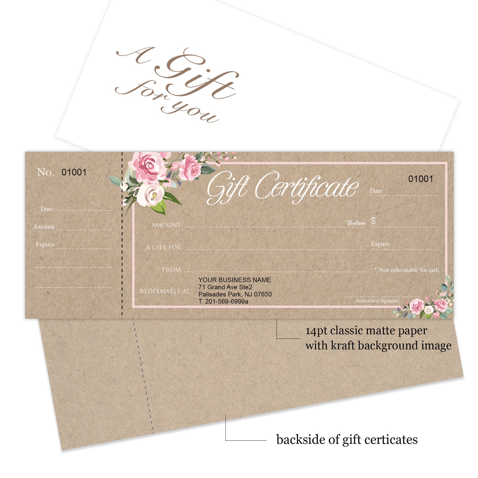 Custom Printed Gift Certificates For Business 25pcs set Etsy