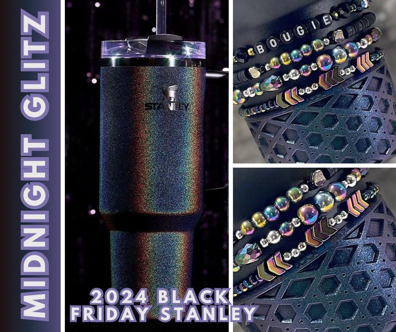 Midnight Glitz Stanley Black Friday 2024 Tumbler Bracelet Stack Etsy