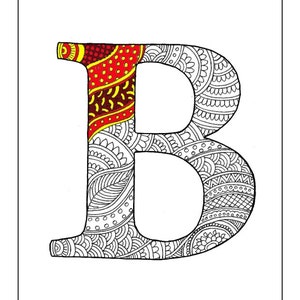Zentangle Alphabet Coloring Pages Henna Doodle Alphabet | Etsy