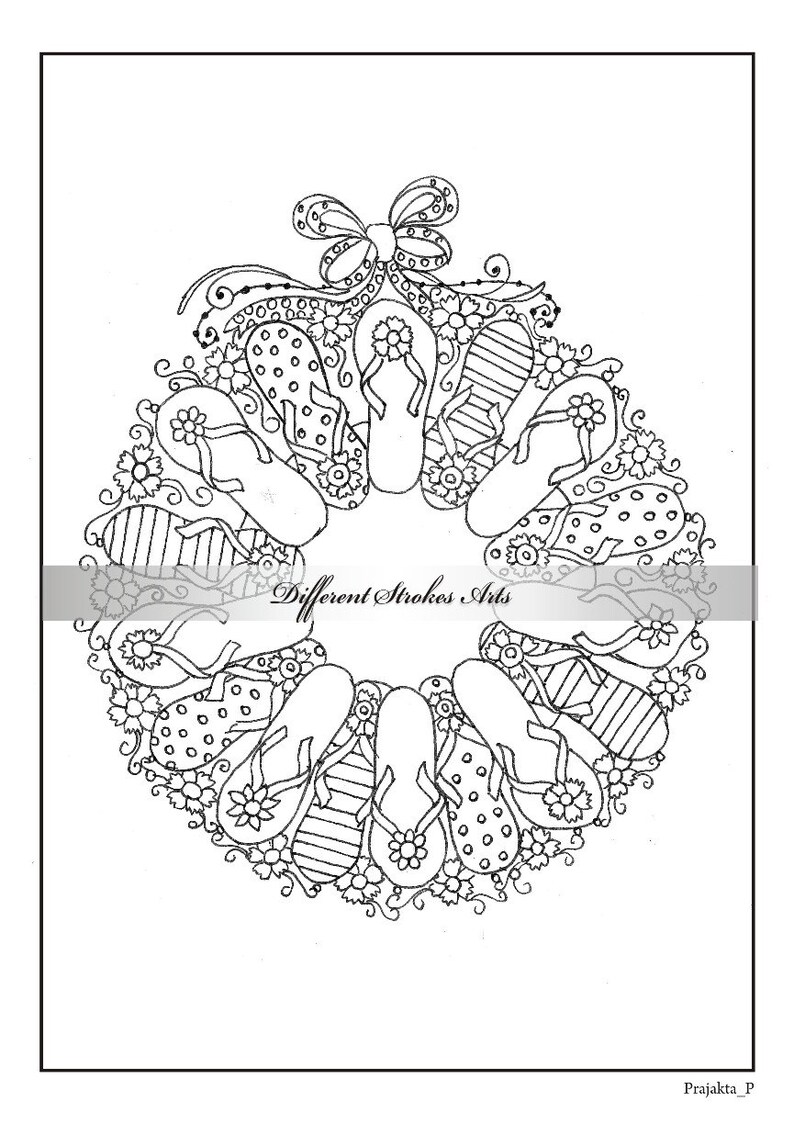 Printable coloring book Christmas coloring Zentangle Etsy