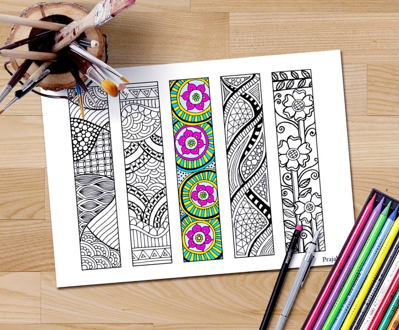 Download Bookmark Printable Coloring Pages Coloring Pages Coloring Etsy