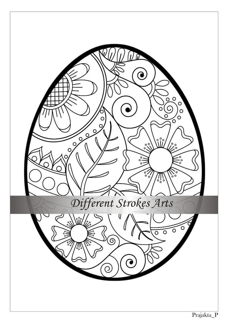 Adult Coloring Book Happy Easter Printable Easter Coloring | Etsy