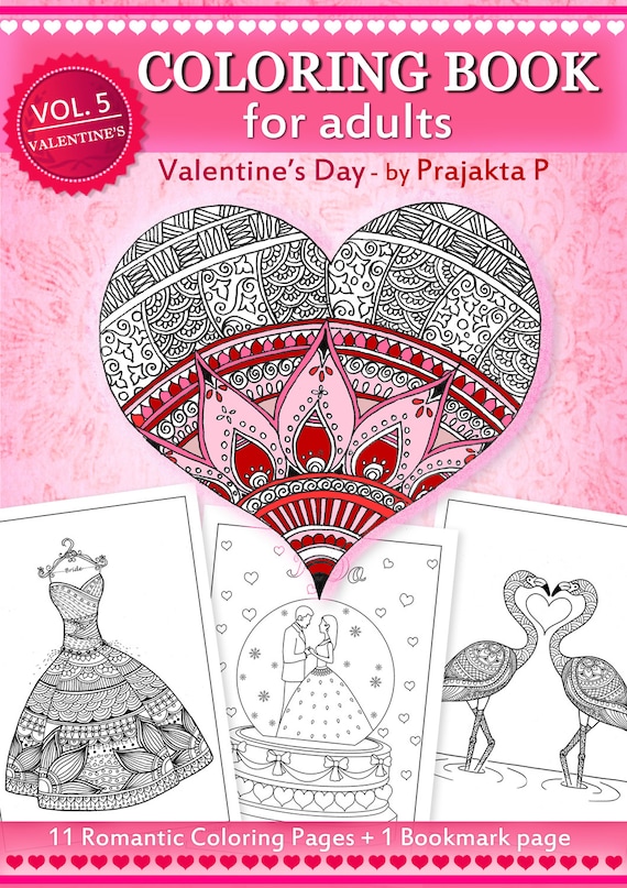 Download Adult Coloring Book For Valentines Day Zentangle Inspired Etsy