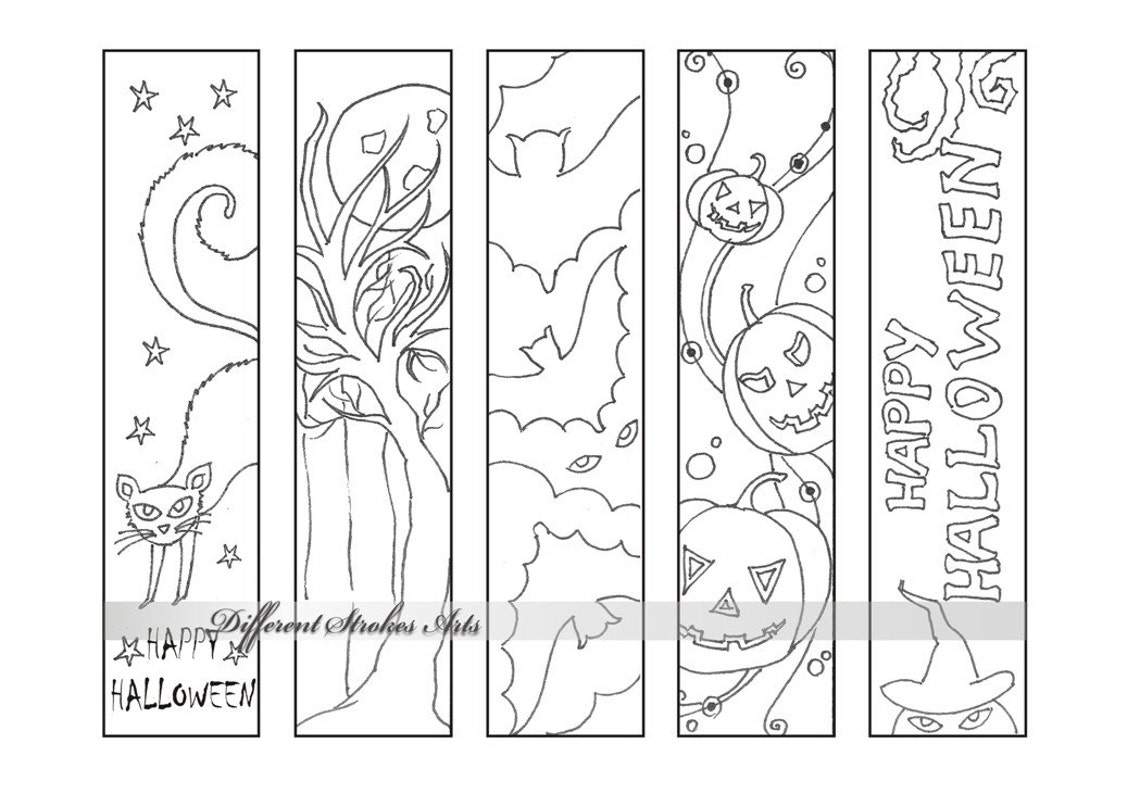halloween-coloring-bookmarks-printable-bookmarks-to-color-etsy