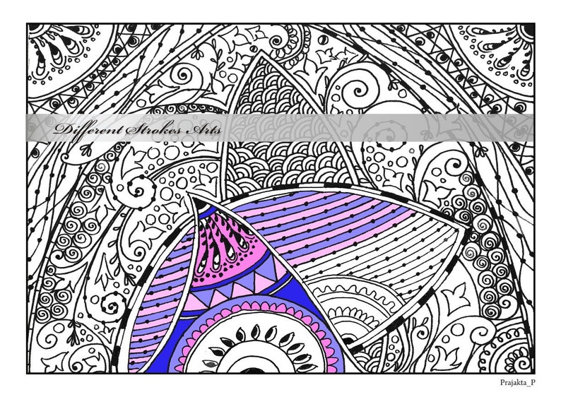 Abstrakte Doodle Färbung Seiten Zentangle Malvorlagen Etsy