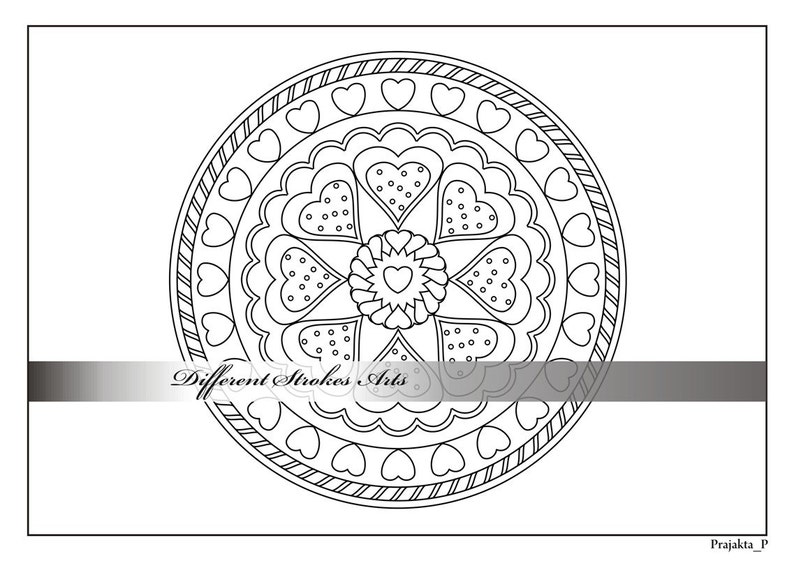 Hartjes Mandala Kleurplaat Color Me Hearts Coloring Sheets
