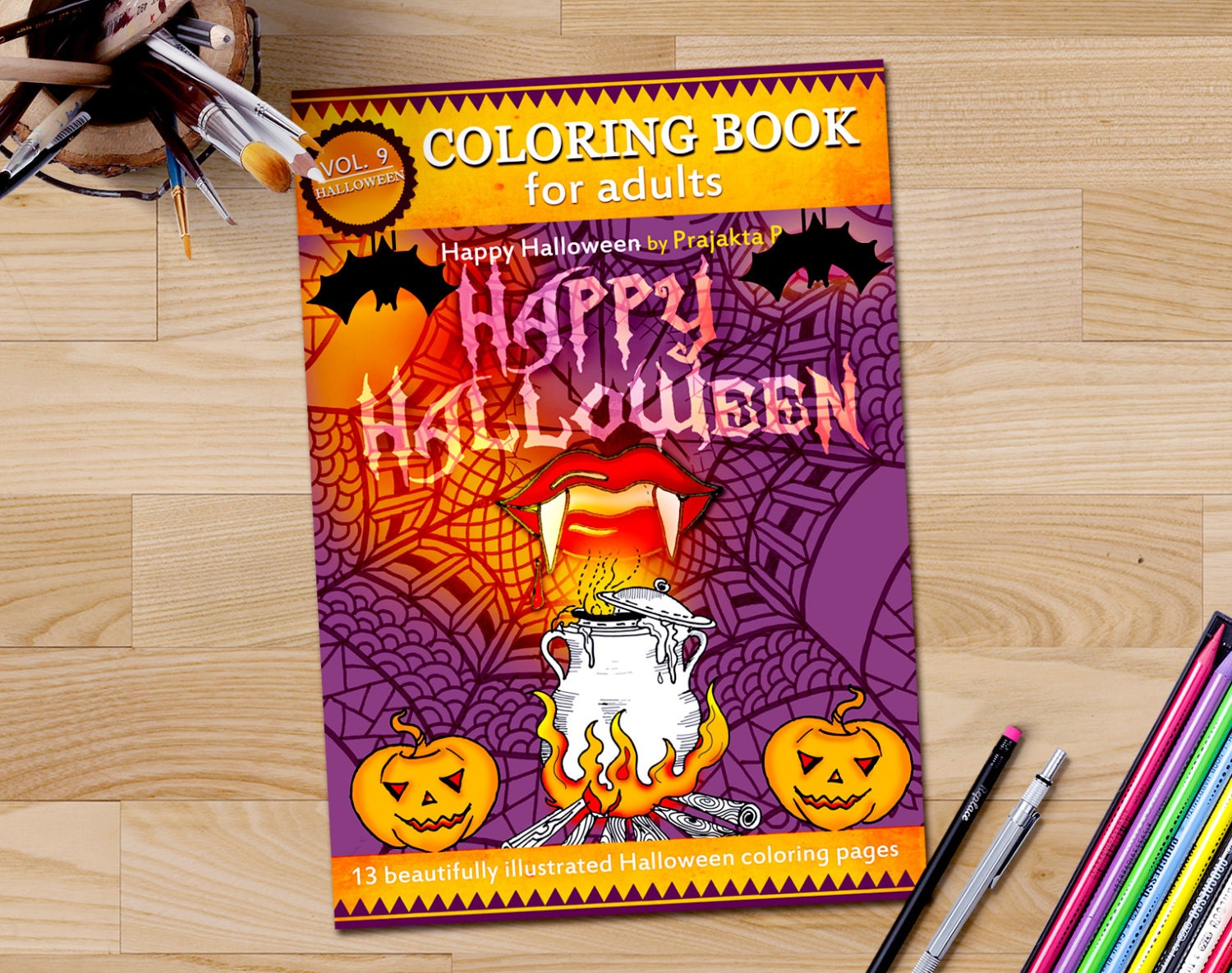 Download Adult Coloring Book Halloween Printable Gifts Coloring Book Etsy