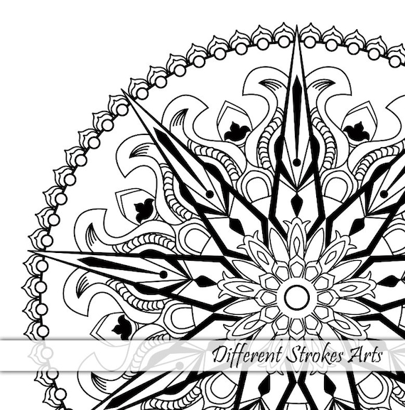 Download Printable Coloring Pages For Adults Mandala Coloring Page Etsy