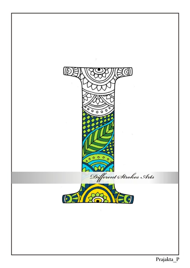 Zentangle alphabet coloring pages henna doodle alphabet | Etsy