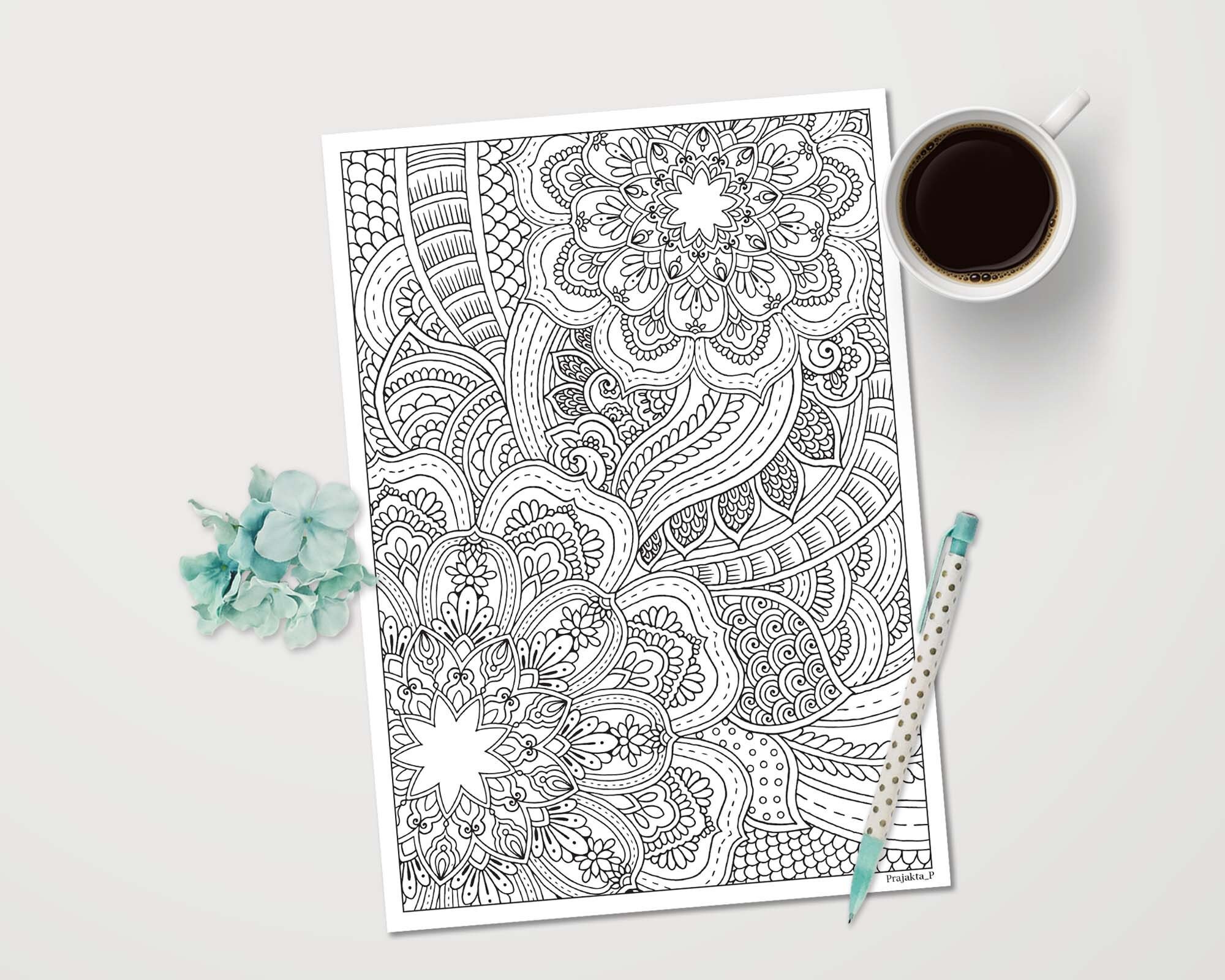 Full Page Doodle Art Printable Coloring Page for Adults | Etsy