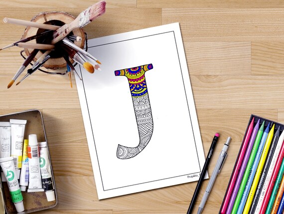 Download Letter J Coloring Page Printable Coloring Page Etsy