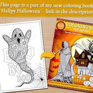 Boo Cute Halloween Coloring Page Printable Halloween Art - Etsy