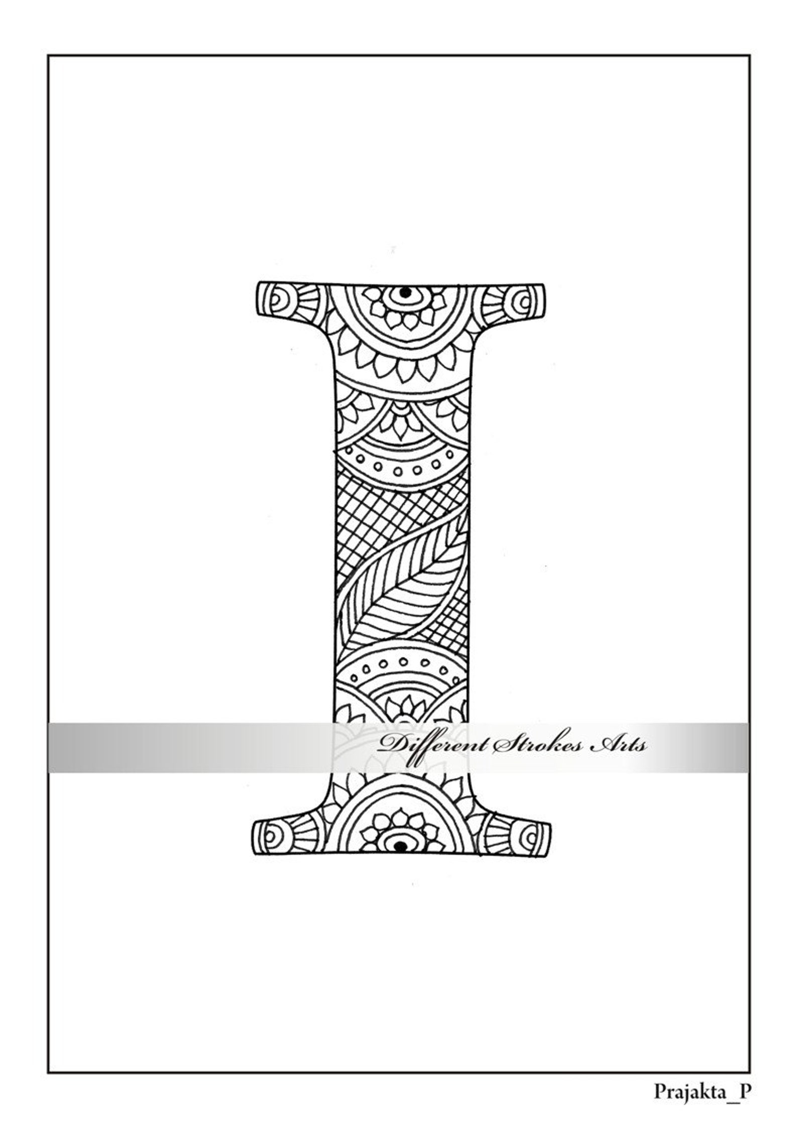 Zentangle alphabet coloring pages henna doodle alphabet | Etsy